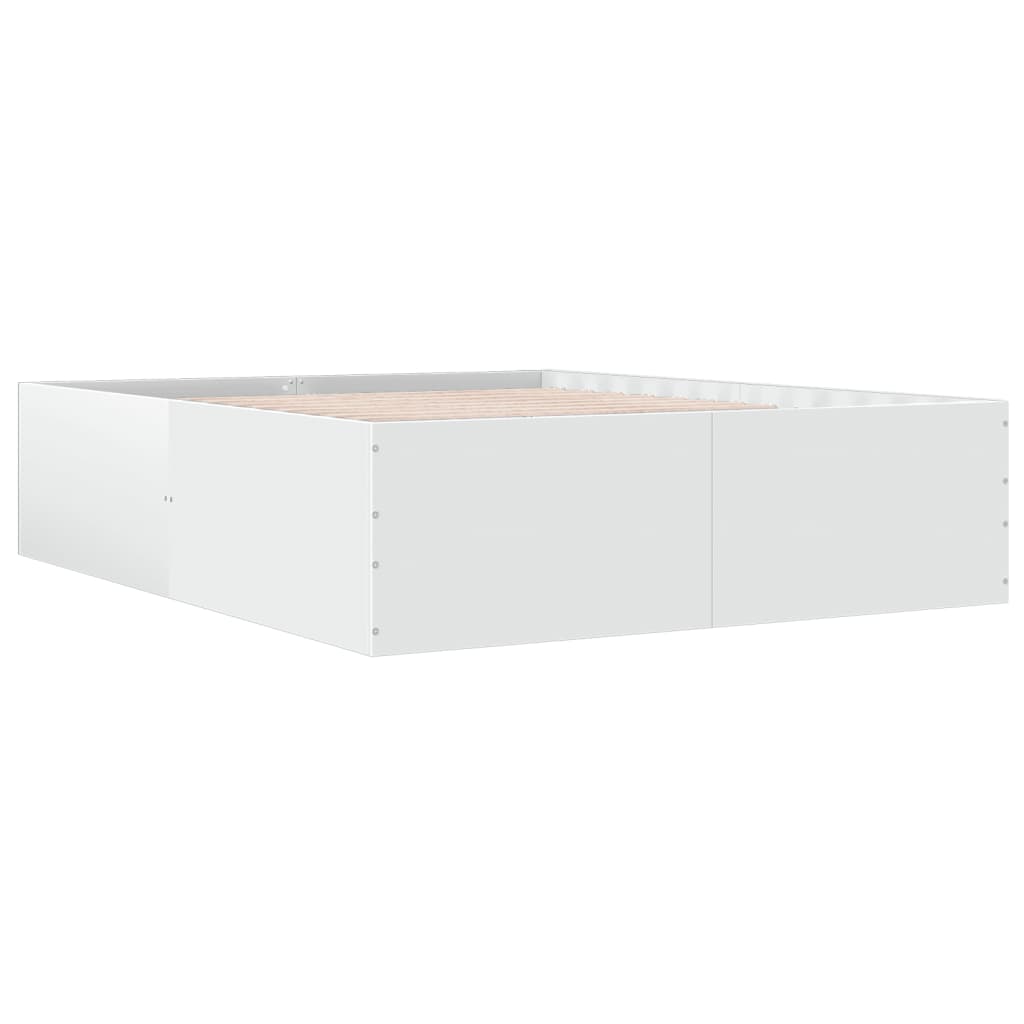 Cadru de pat, alb, 150x200 cm, lemn prelucrat GartenMobel Dekor