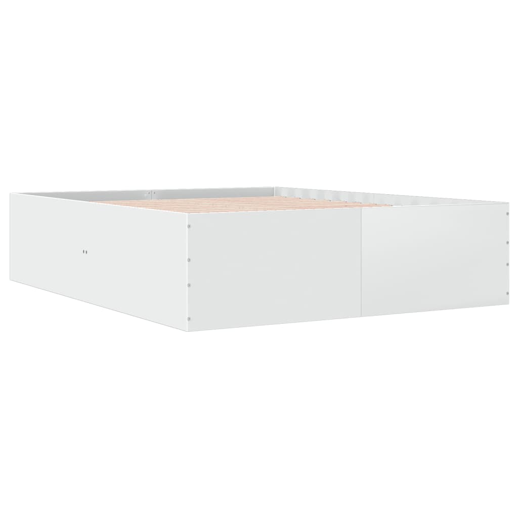Cadru de pat, alb, 150x200 cm, lemn prelucrat GartenMobel Dekor