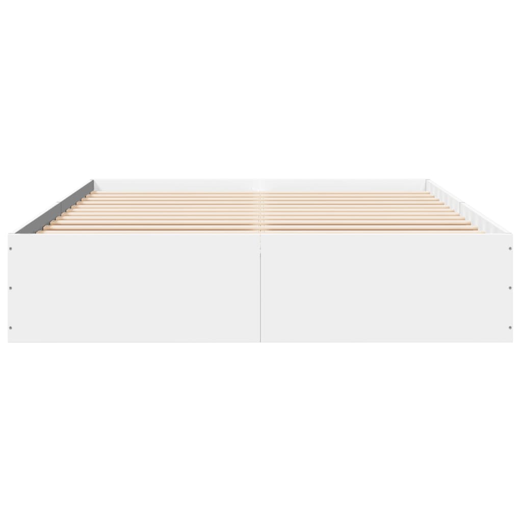 Cadru de pat, alb, 150x200 cm, lemn prelucrat GartenMobel Dekor
