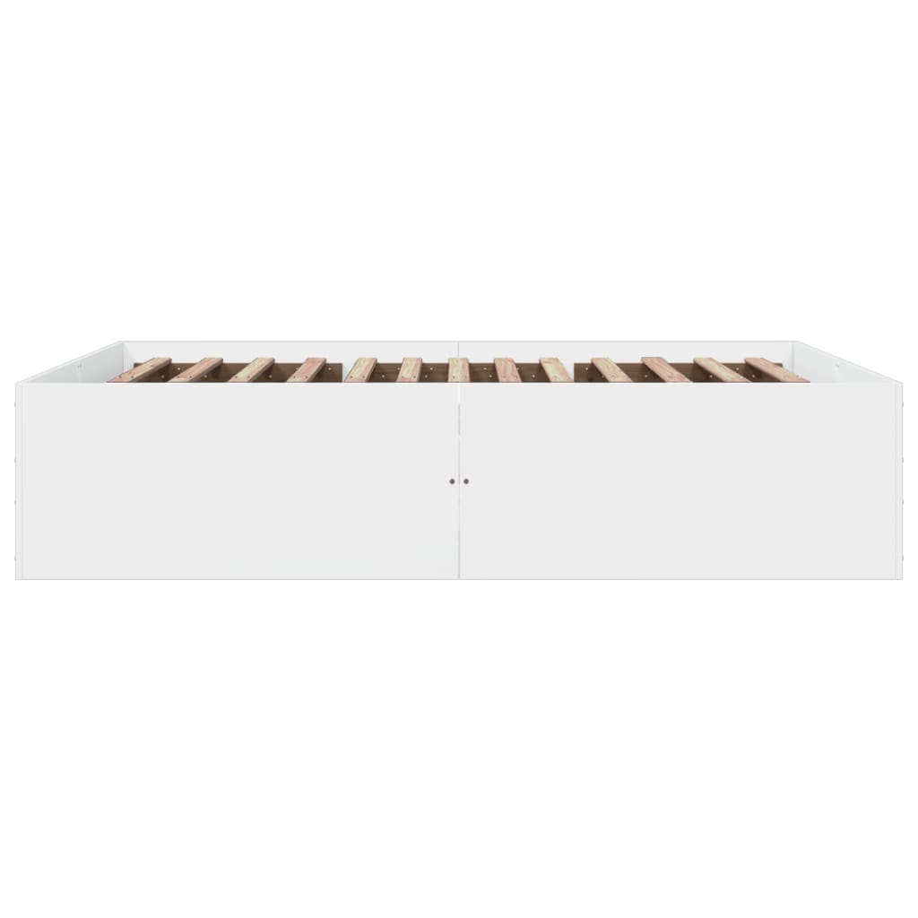 Cadru de pat, alb, 150x200 cm, lemn prelucrat GartenMobel Dekor
