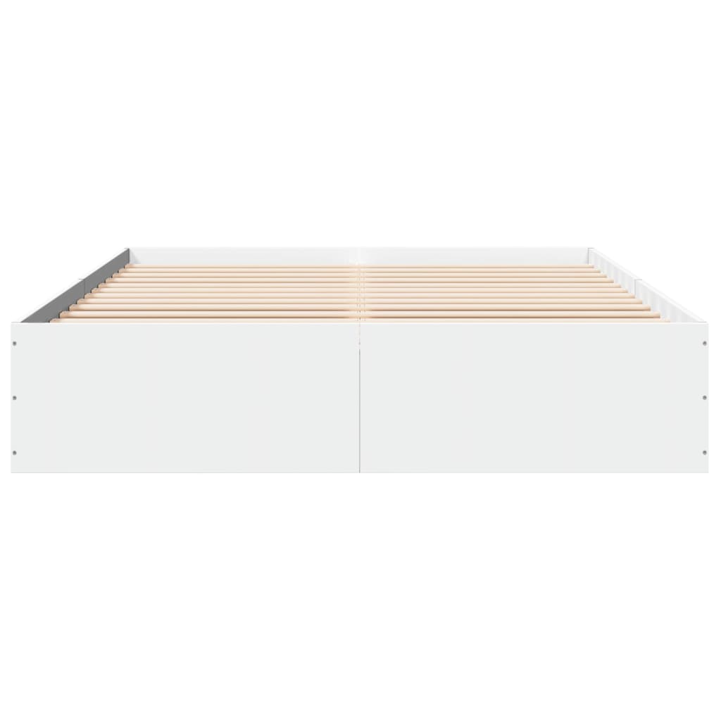Cadru de pat, alb, 160x200 cm, lemn prelucrat GartenMobel Dekor