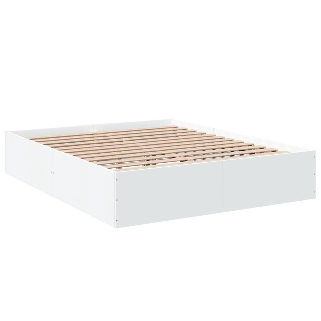 Cadru de pat, alb, 160x200 cm, lemn prelucrat GartenMobel Dekor
