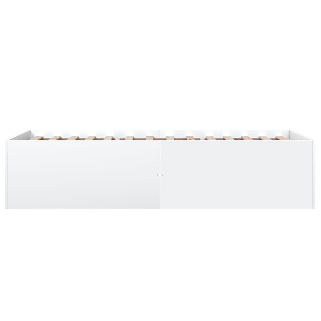 Cadru de pat, alb, 75x190 cm, lemn prelucrat GartenMobel Dekor