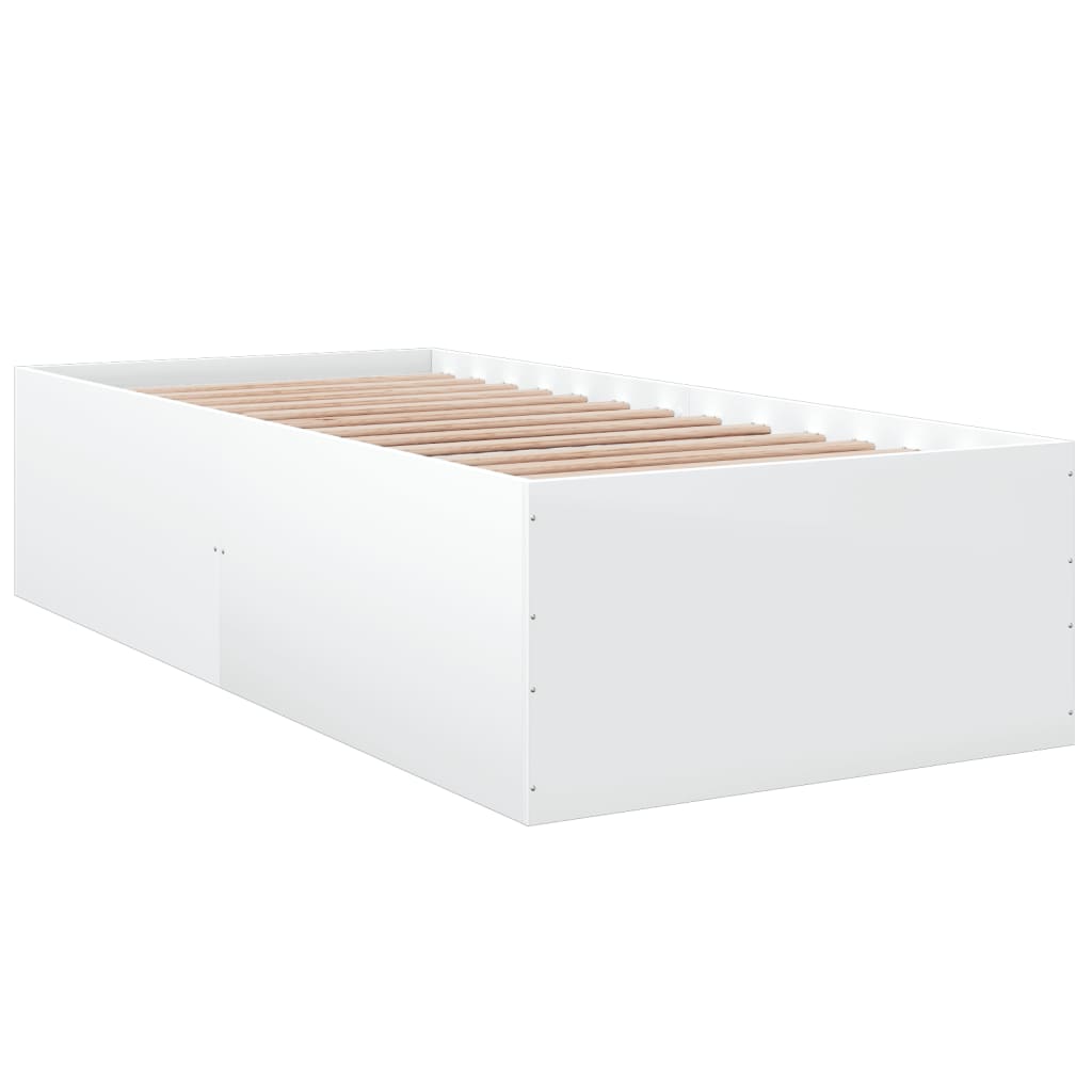 Cadru de pat, alb, 75x190 cm, lemn prelucrat GartenMobel Dekor