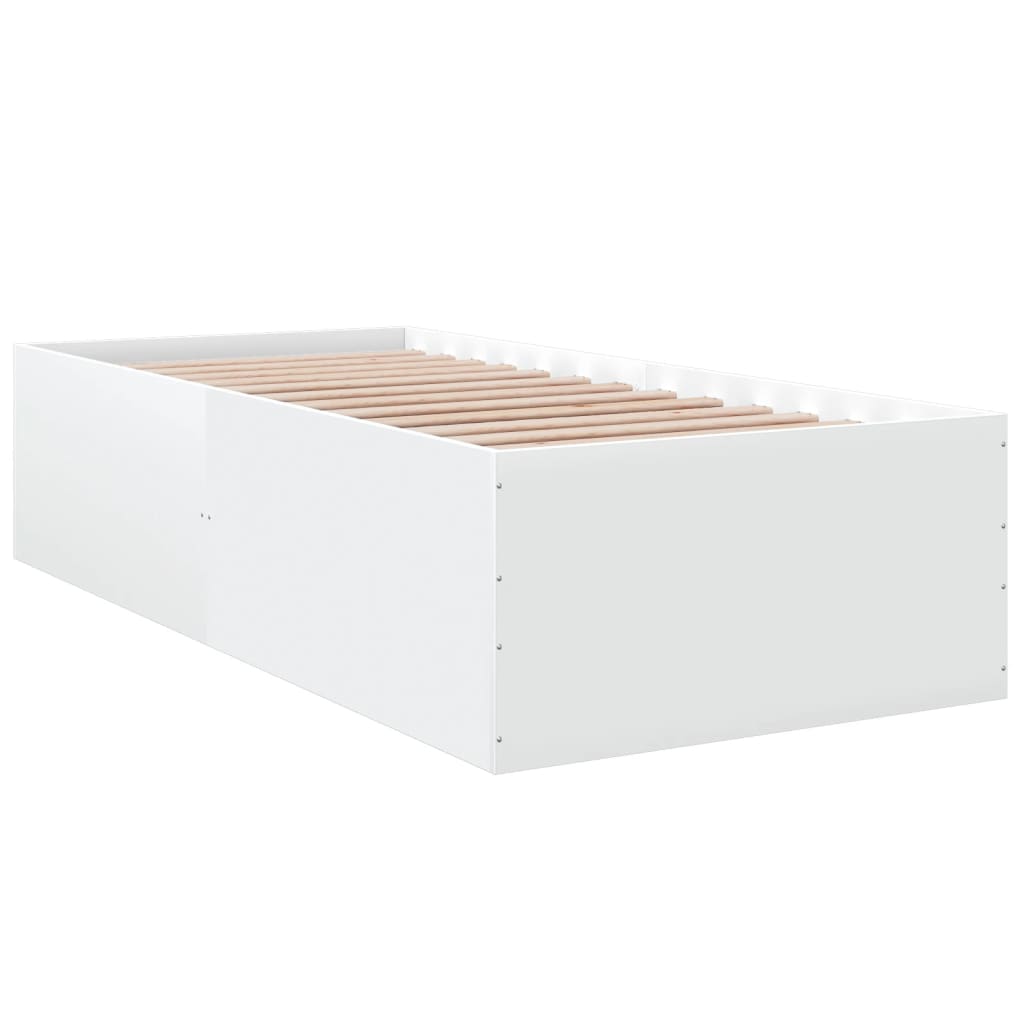 Cadru de pat, alb, 90x190 cm, lemn prelucrat GartenMobel Dekor