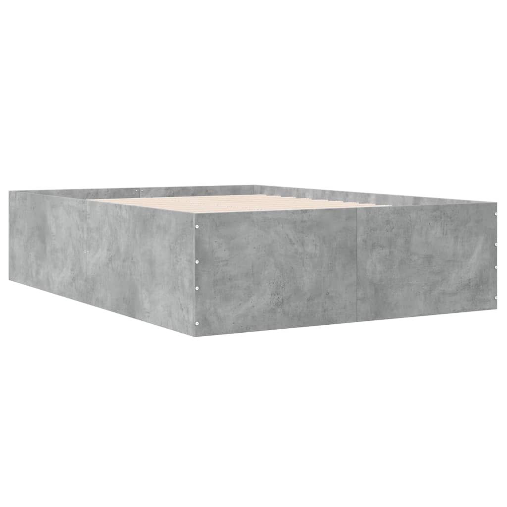 Cadru de pat, gri beton, 120x190 cm, lemn prelucrat GartenMobel Dekor