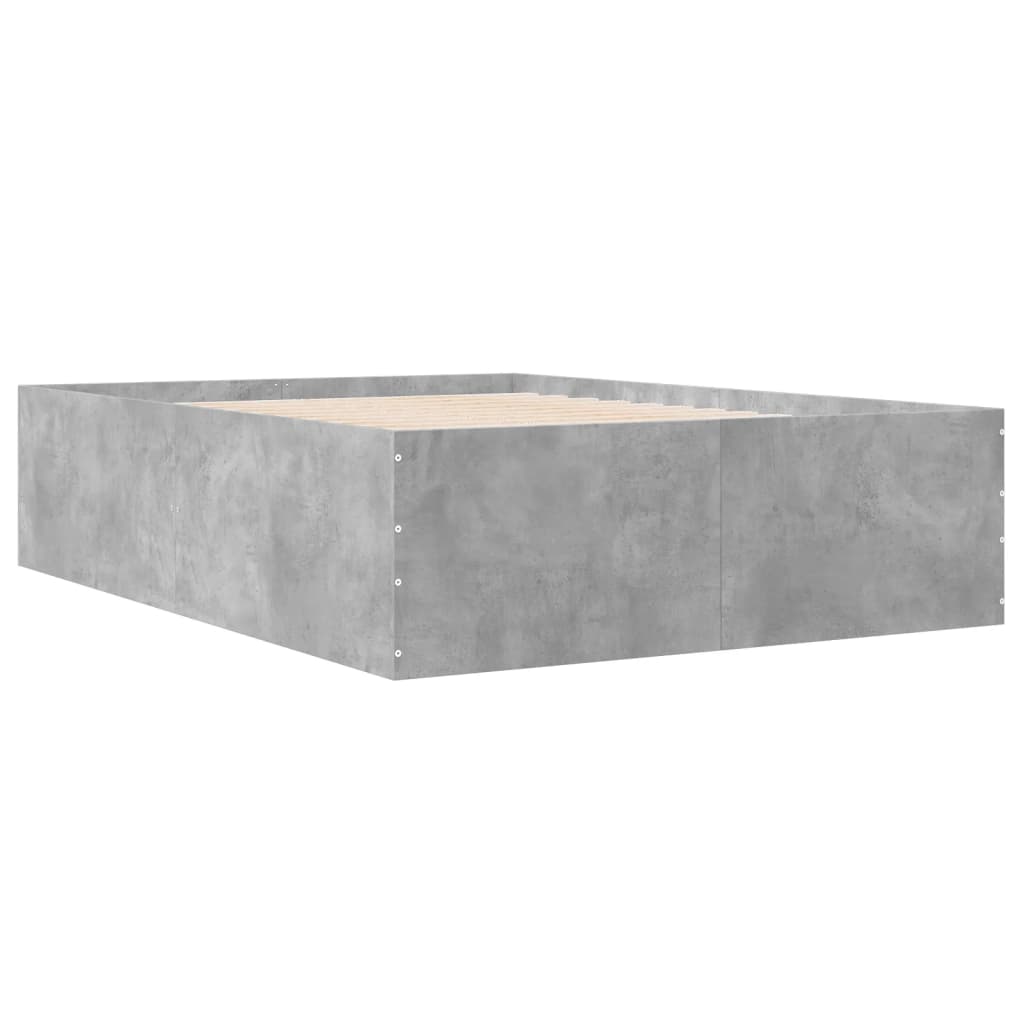 Cadru de pat, gri beton, 120x190 cm, lemn prelucrat GartenMobel Dekor