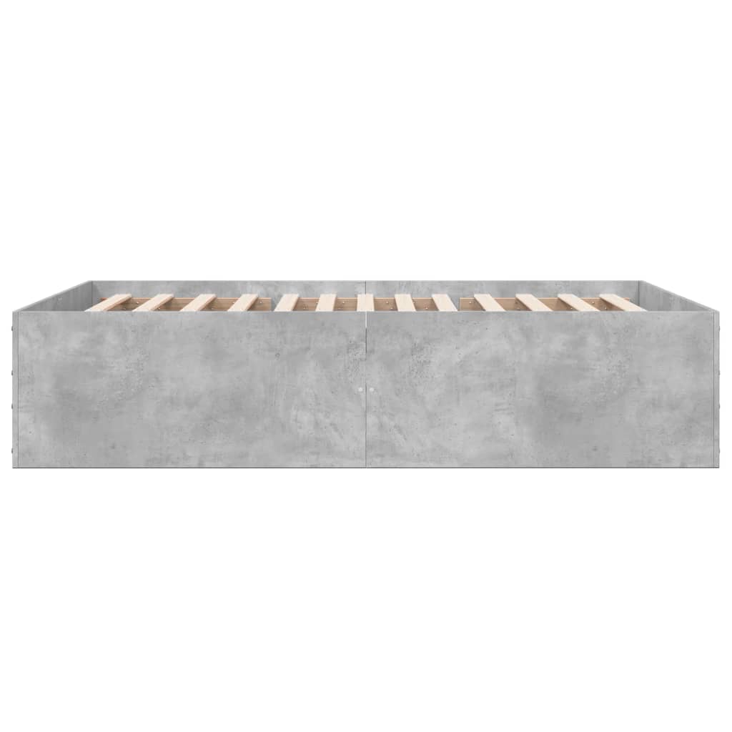 Cadru de pat, gri beton, 120x190 cm, lemn prelucrat GartenMobel Dekor