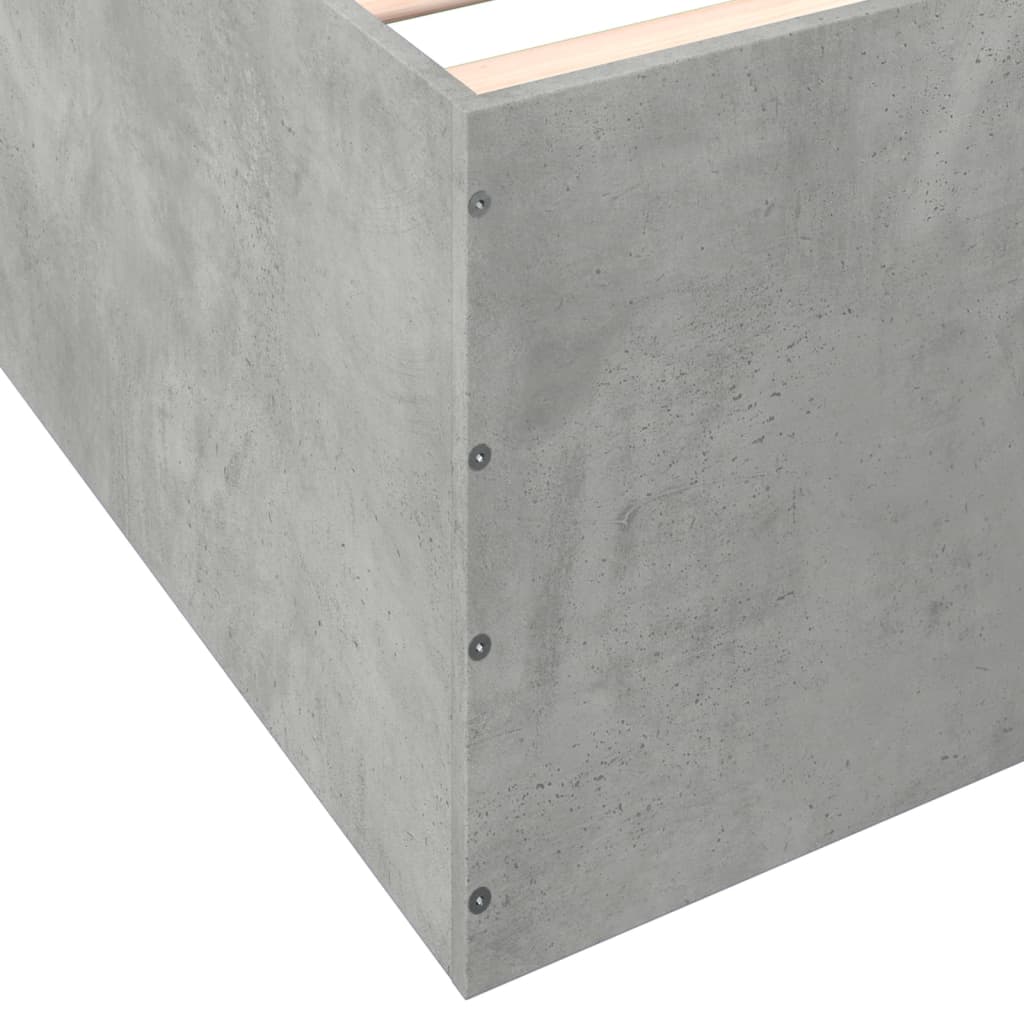 Cadru de pat, gri beton, 120x200 cm, lemn prelucrat GartenMobel Dekor