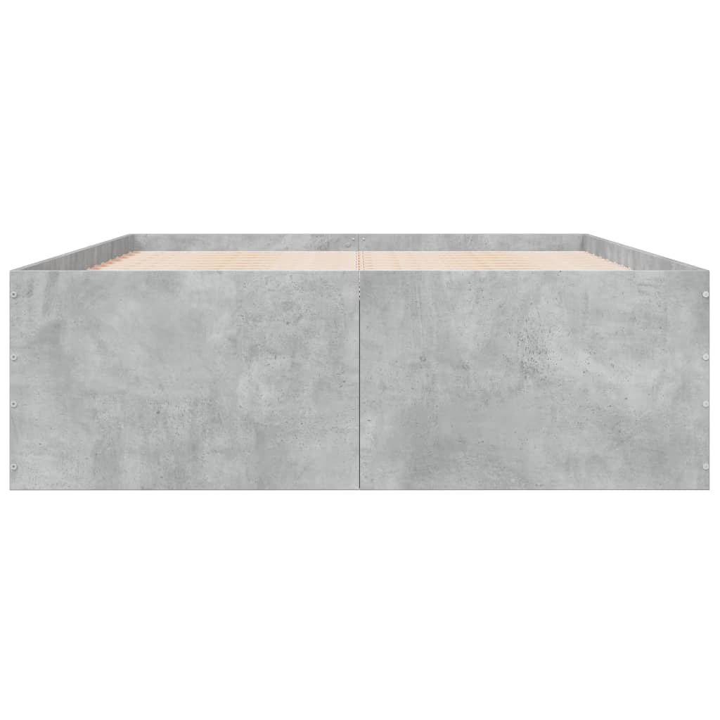 Cadru de pat, gri beton, 120x200 cm, lemn prelucrat GartenMobel Dekor