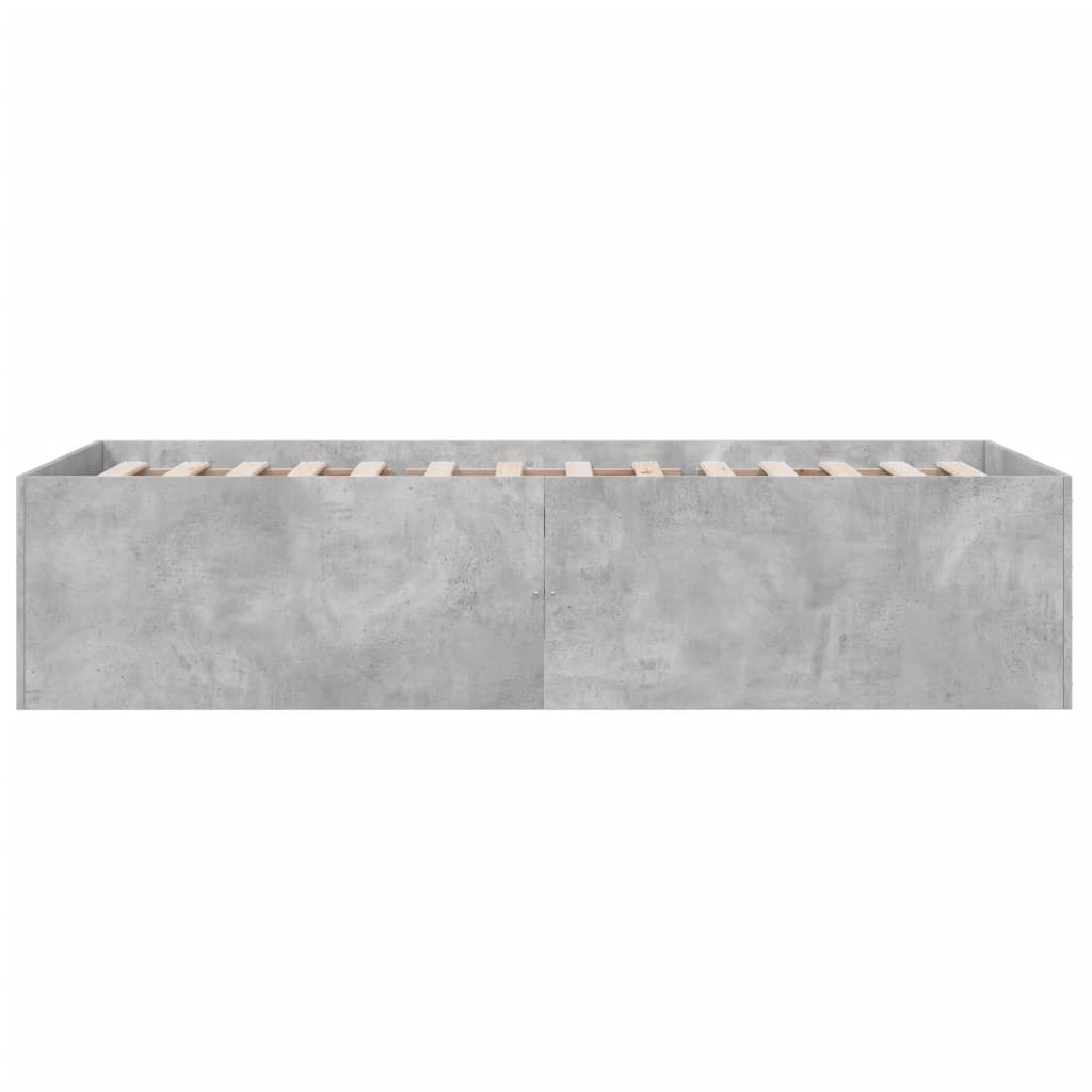 Cadru de pat, gri beton, 75x190 cm, lemn prelucrat GartenMobel Dekor