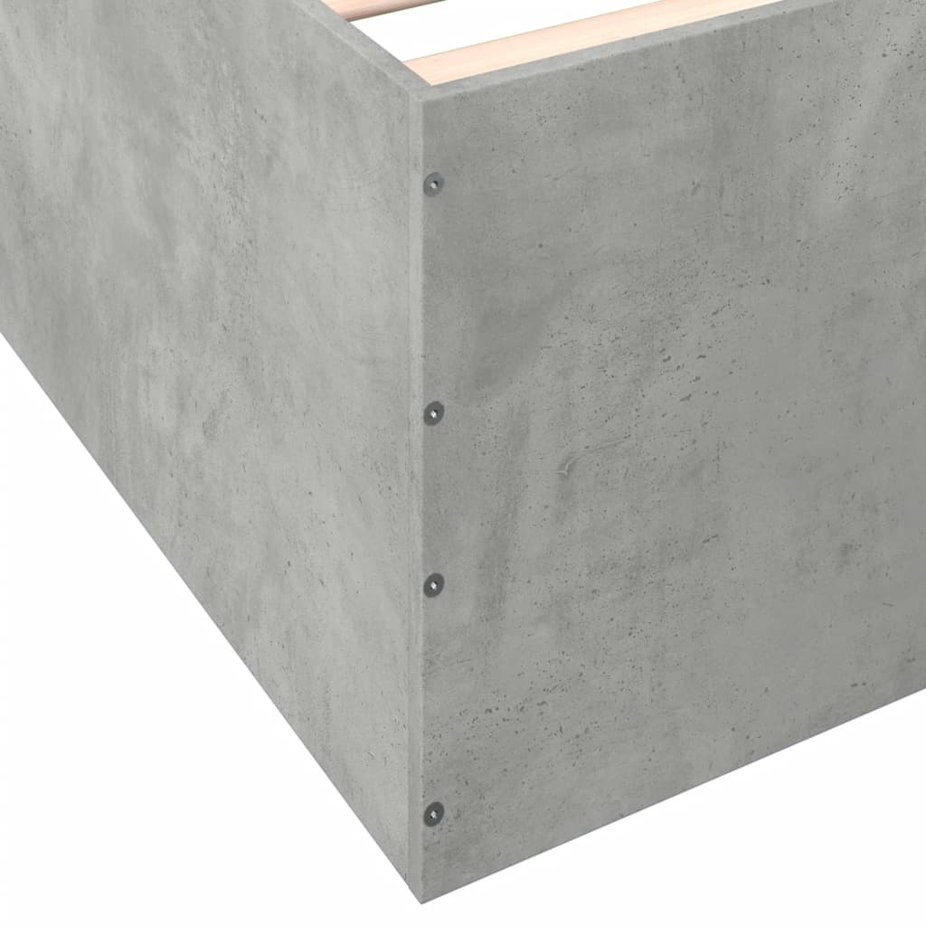 Cadru de pat, gri beton, 75x190 cm, lemn prelucrat GartenMobel Dekor