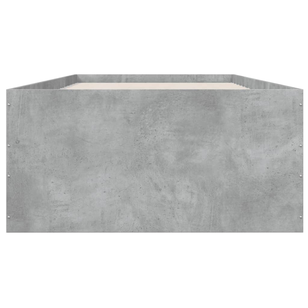 Cadru de pat, gri beton, 75x190 cm, lemn prelucrat GartenMobel Dekor