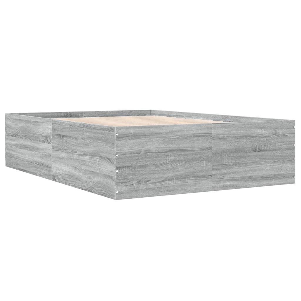 Cadru de pat, gri sonoma, 120x190 cm, lemn prelucrat GartenMobel Dekor