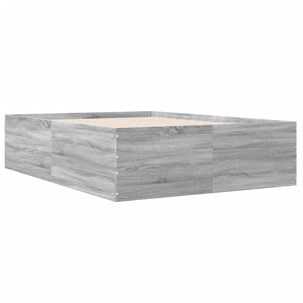 Cadru de pat, gri sonoma, 120x190 cm, lemn prelucrat GartenMobel Dekor