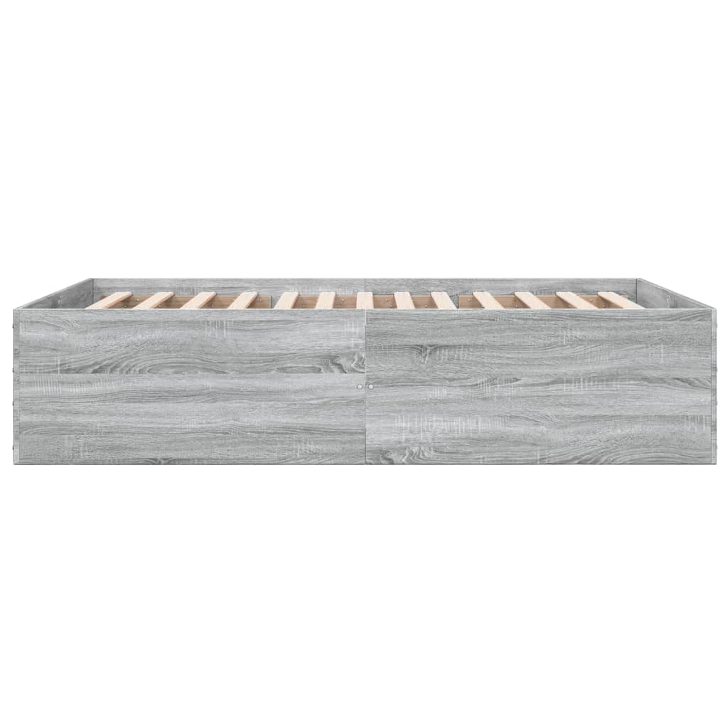 Cadru de pat, gri sonoma, 120x190 cm, lemn prelucrat GartenMobel Dekor