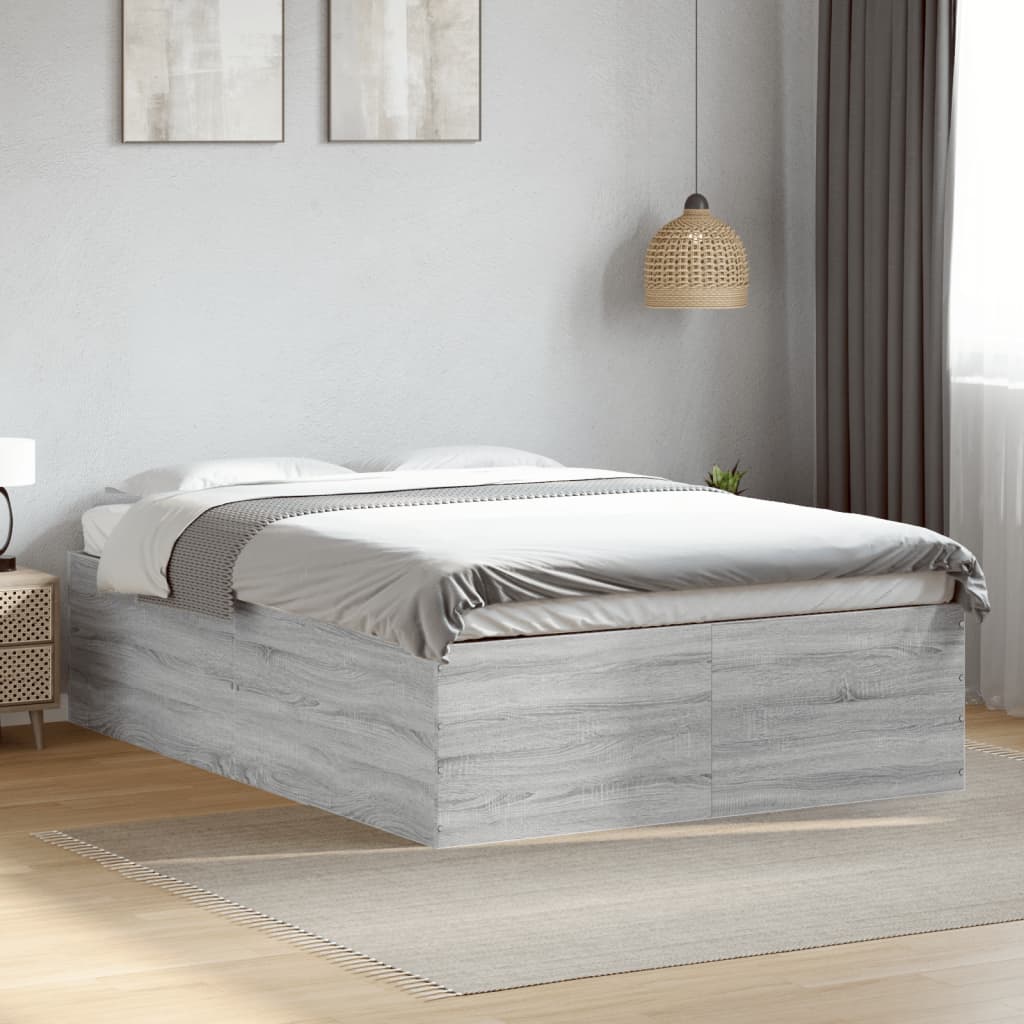 Cadru de pat, gri sonoma, 120x200 cm, lemn prelucrat GartenMobel Dekor
