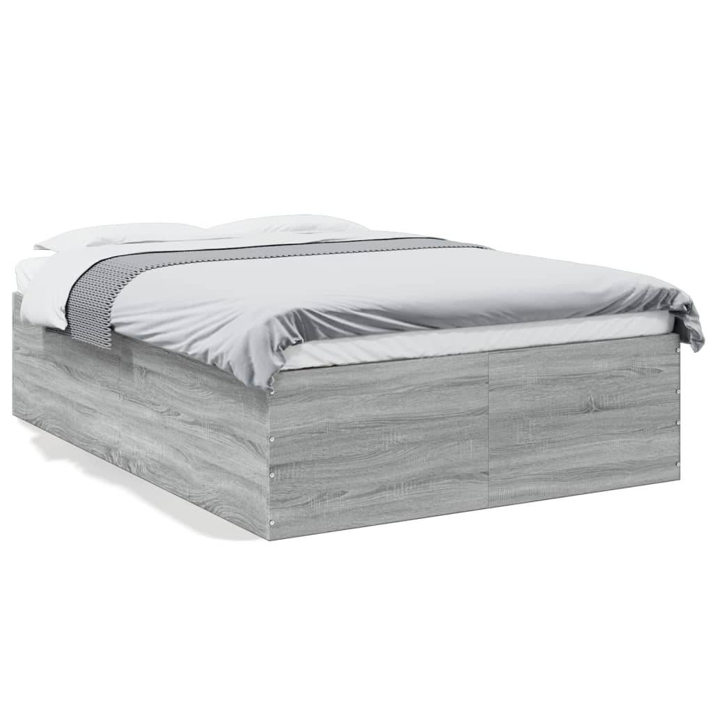 Cadru de pat, gri sonoma, 140x190 cm, lemn prelucrat GartenMobel Dekor