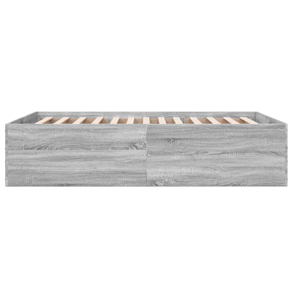 Cadru de pat, gri sonoma, 140x190 cm, lemn prelucrat GartenMobel Dekor