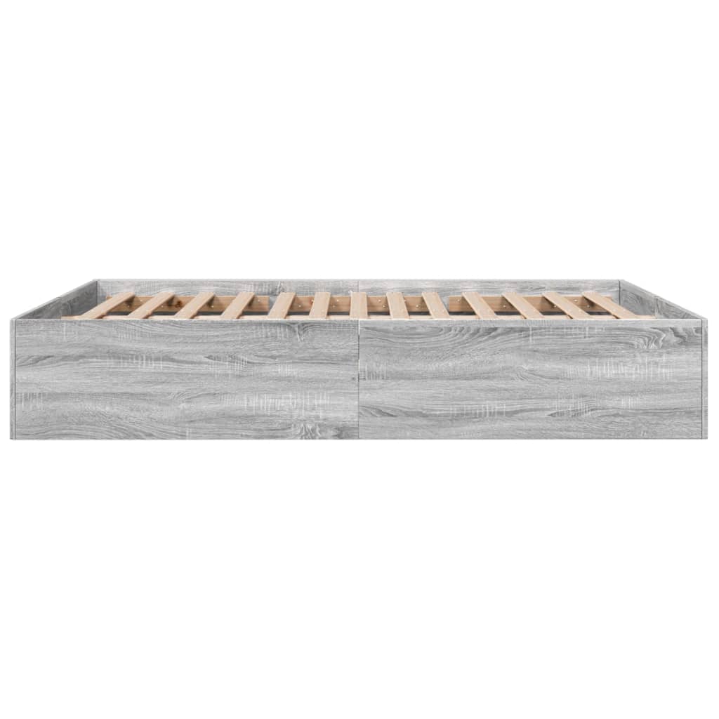 Cadru de pat, gri sonoma, 160x200 cm, lemn prelucrat GartenMobel Dekor