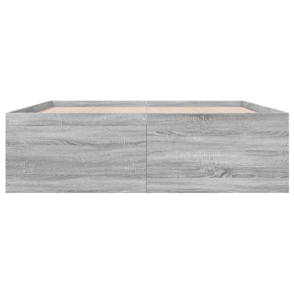 Cadru de pat, gri sonoma, 160x200 cm, lemn prelucrat GartenMobel Dekor