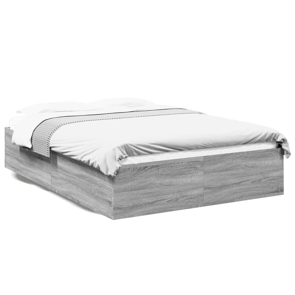 Cadru de pat, gri sonoma, 160x200 cm, lemn prelucrat GartenMobel Dekor