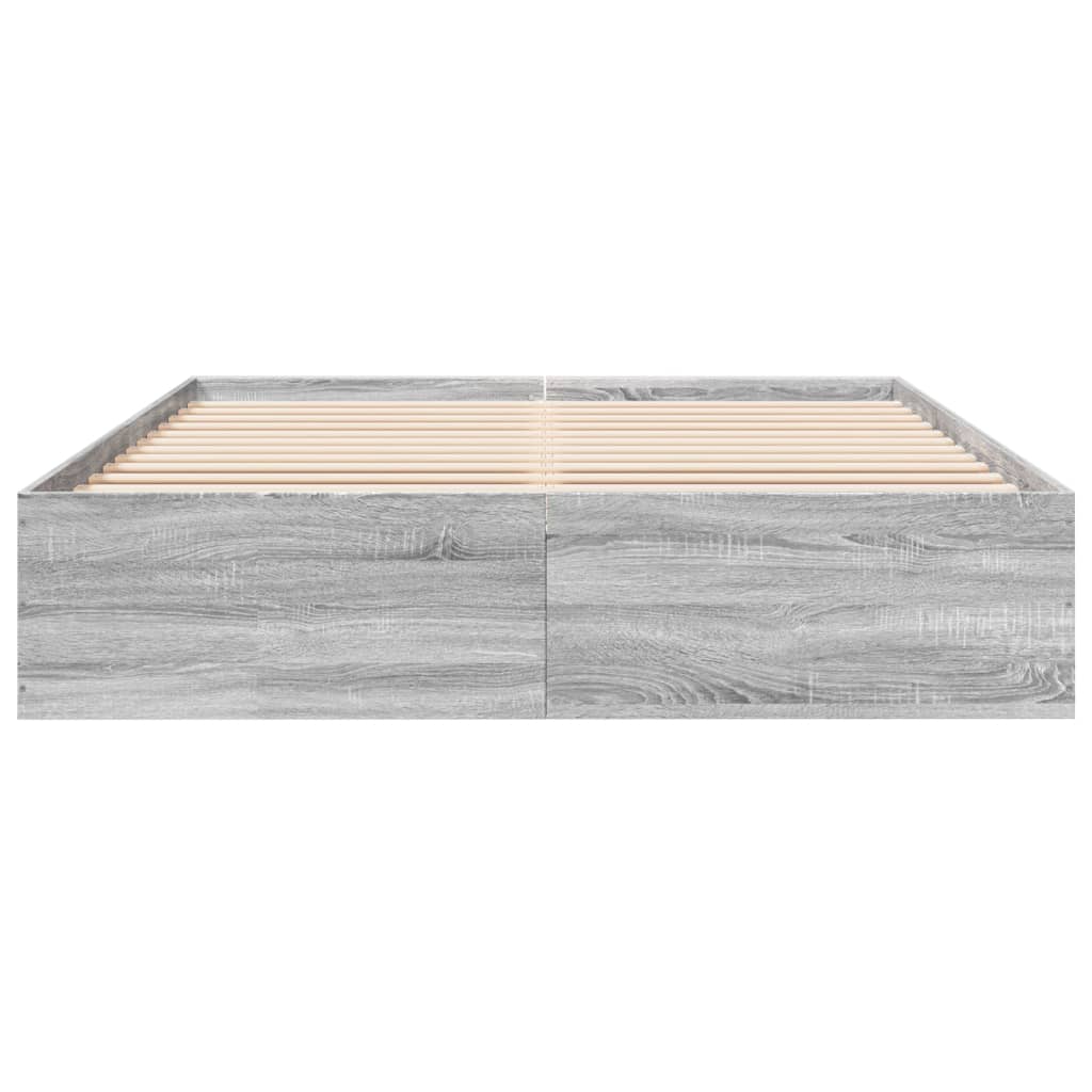 Cadru de pat, gri sonoma, 160x200 cm, lemn prelucrat GartenMobel Dekor