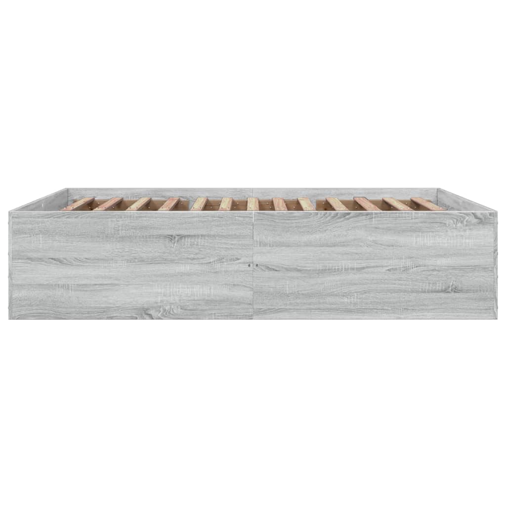 Cadru de pat, gri sonoma, 160x200 cm, lemn prelucrat GartenMobel Dekor