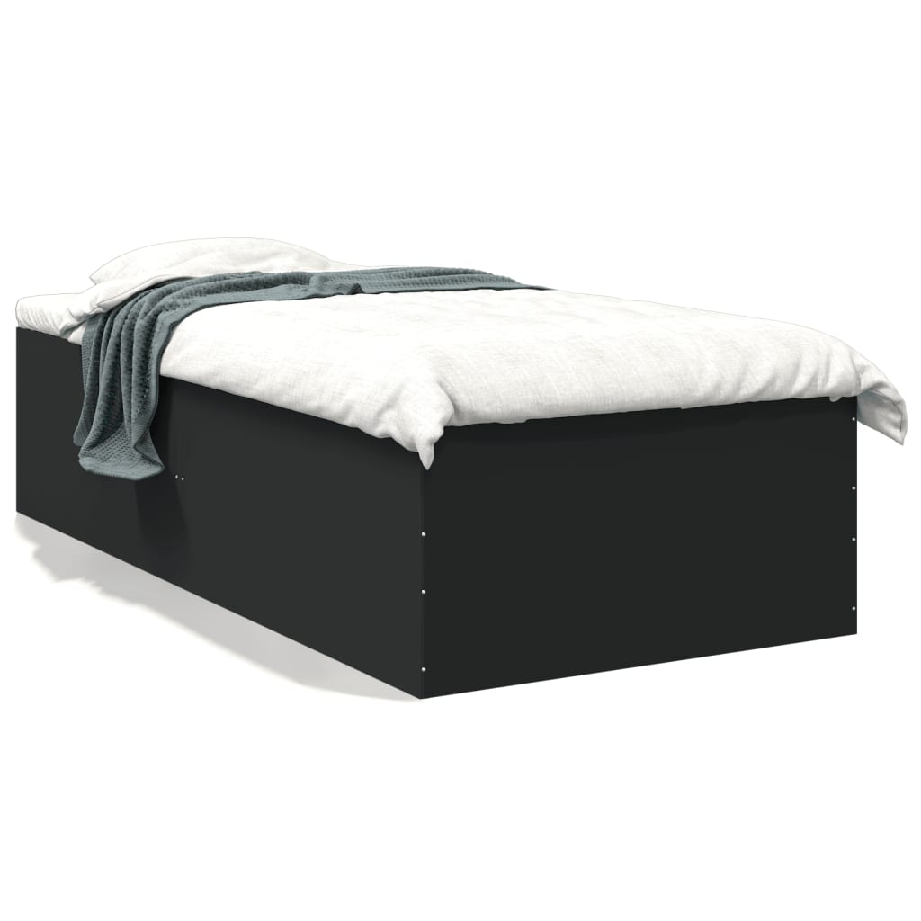Cadru de pat, negru, 100x200 cm, lemn prelucrat GartenMobel Dekor