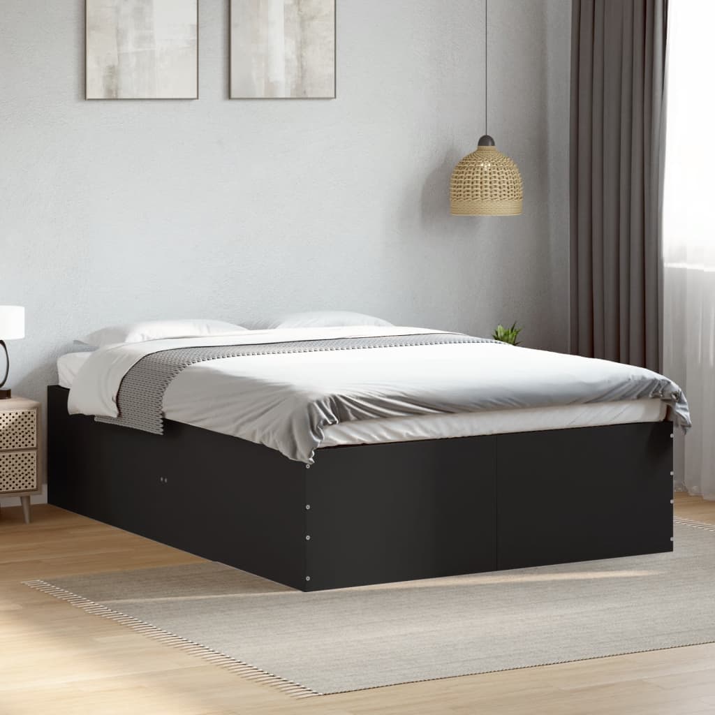 Cadru de pat, negru, 120x200 cm, lemn prelucrat GartenMobel Dekor