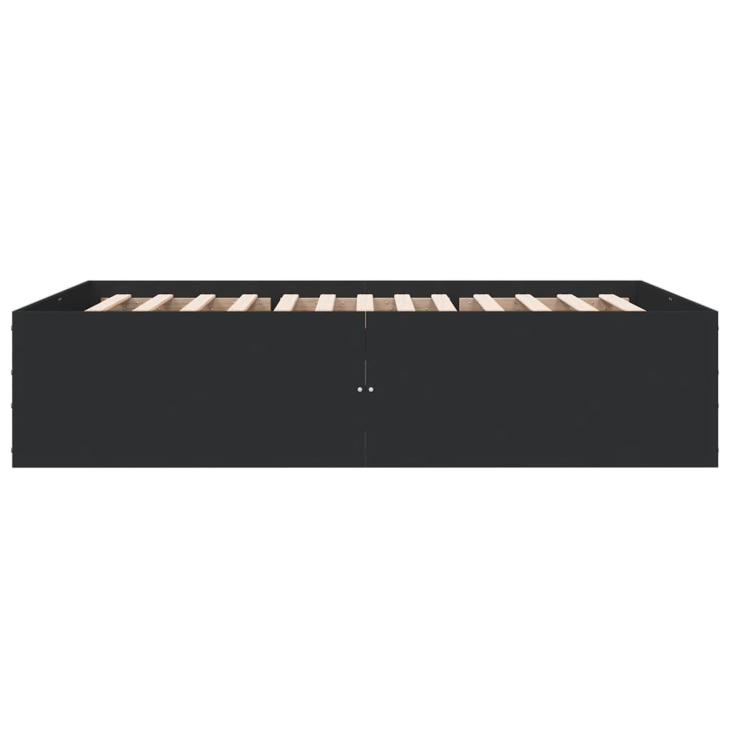 Cadru de pat, negru ,135x190 cm, lemn prelucrat GartenMobel Dekor