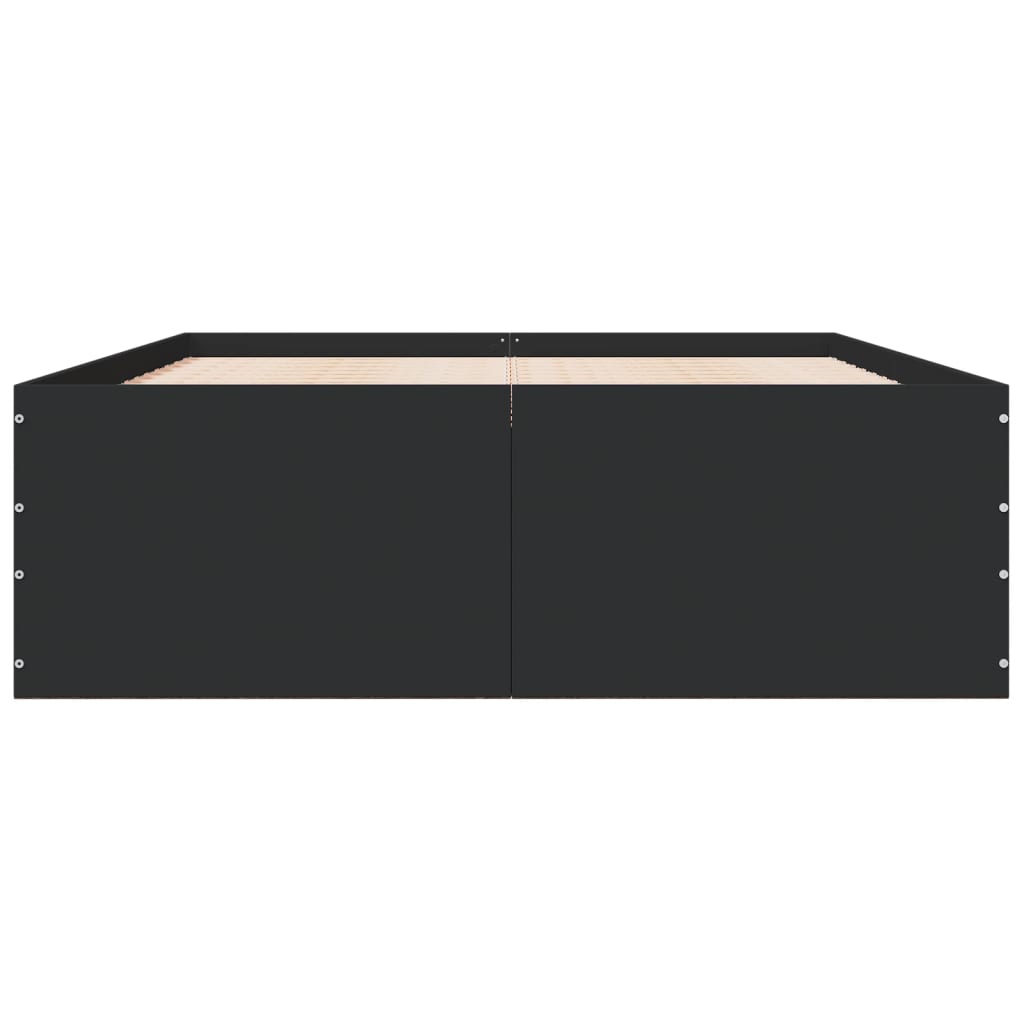Cadru de pat, negru ,135x190 cm, lemn prelucrat GartenMobel Dekor