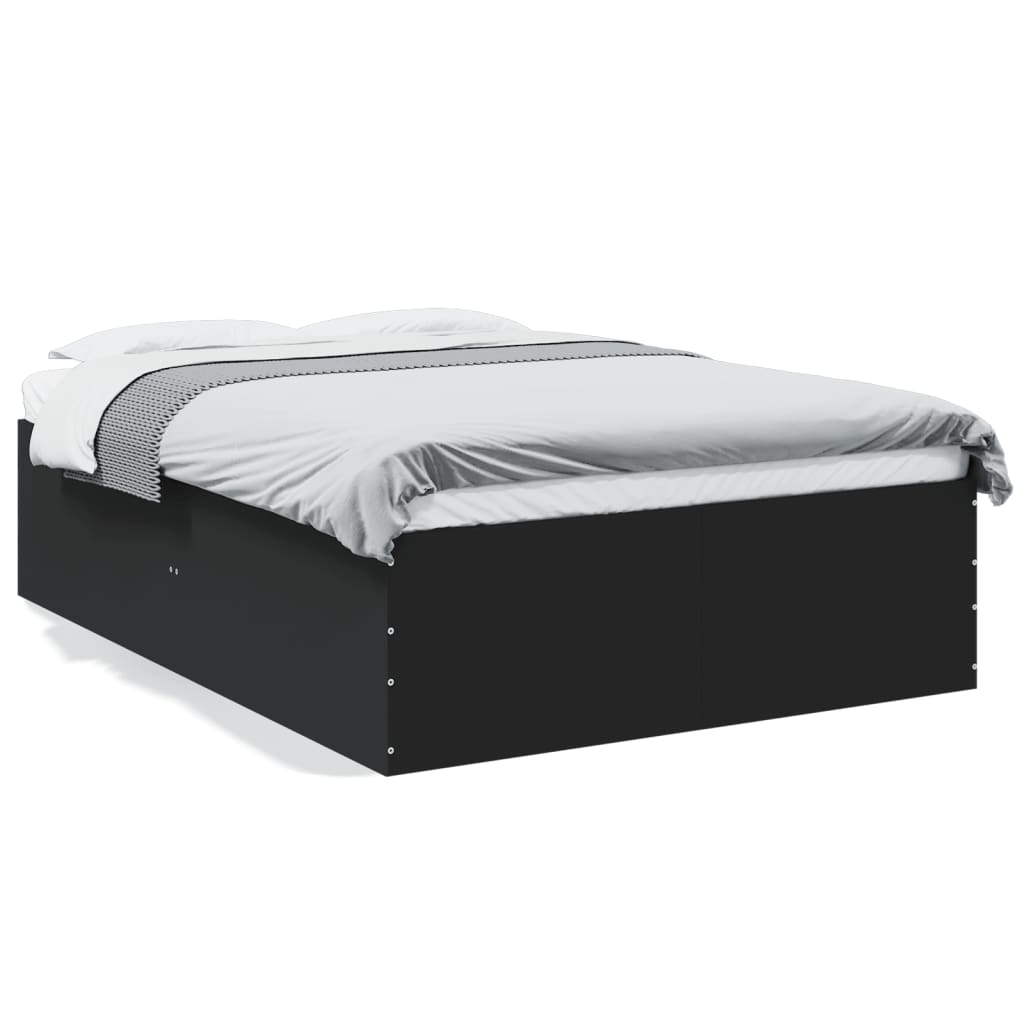 Cadru de pat, negru, 140x190 cm, lemn prelucrat GartenMobel Dekor