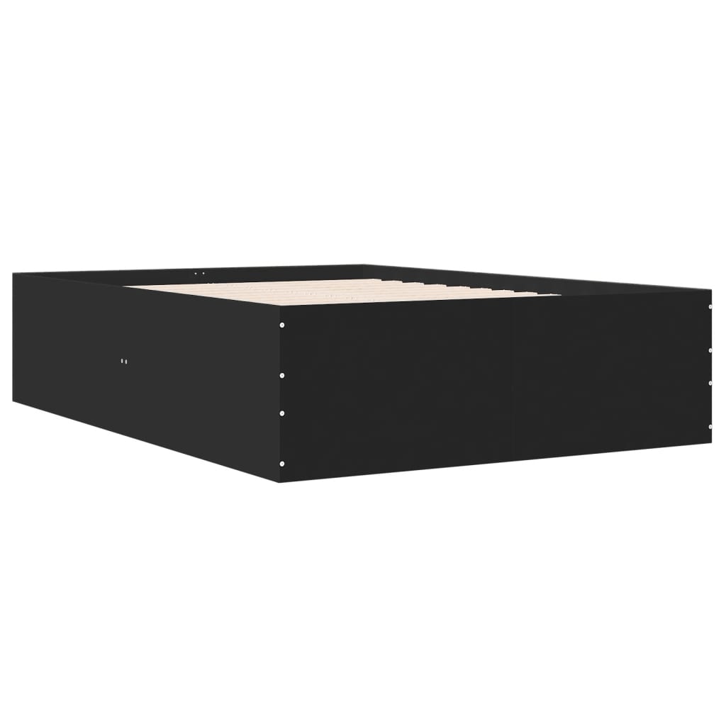 Cadru de pat, negru, 140x190 cm, lemn prelucrat GartenMobel Dekor