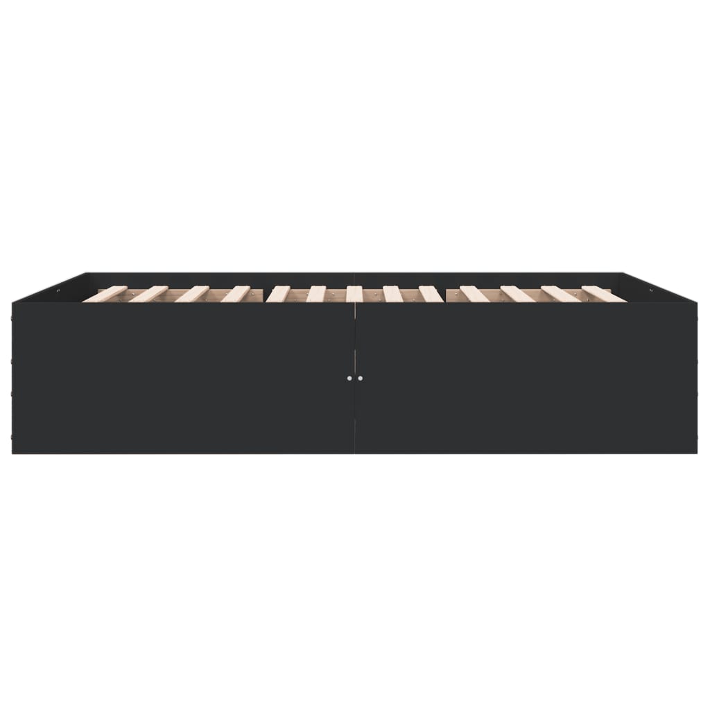 Cadru de pat, negru, 140x190 cm, lemn prelucrat GartenMobel Dekor