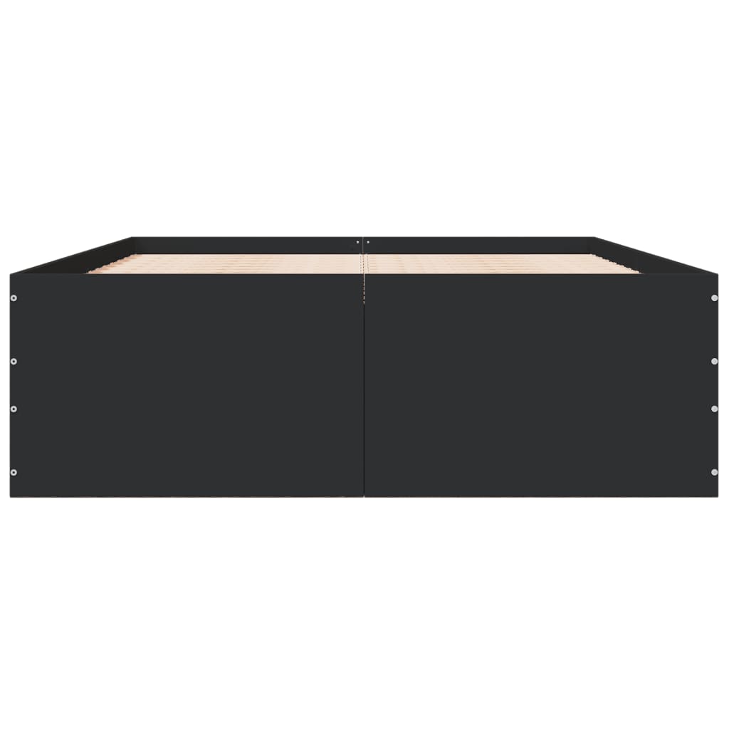 Cadru de pat, negru, 140x190 cm, lemn prelucrat GartenMobel Dekor