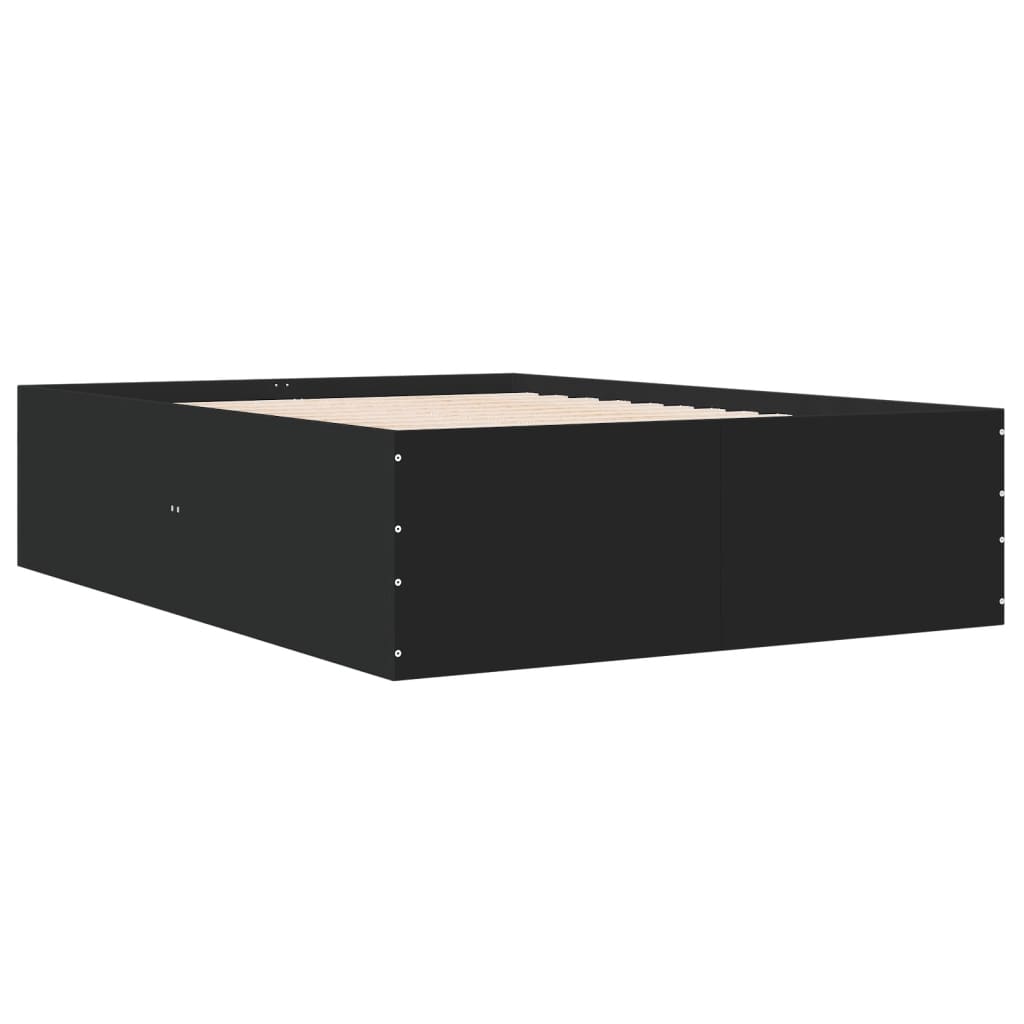 Cadru de pat, negru, 140x190 cm, lemn prelucrat GartenMobel Dekor