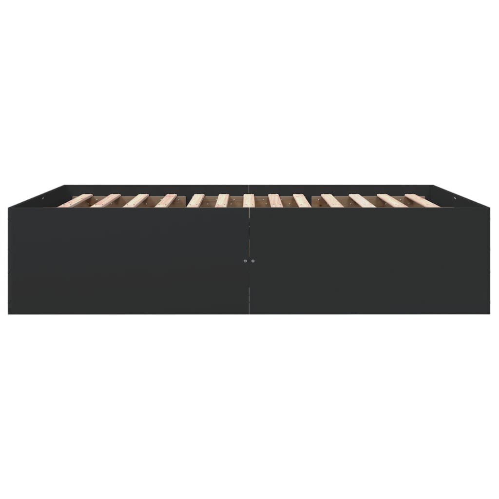 Cadru de pat, negru, 150x200 cm, lemn prelucrat GartenMobel Dekor