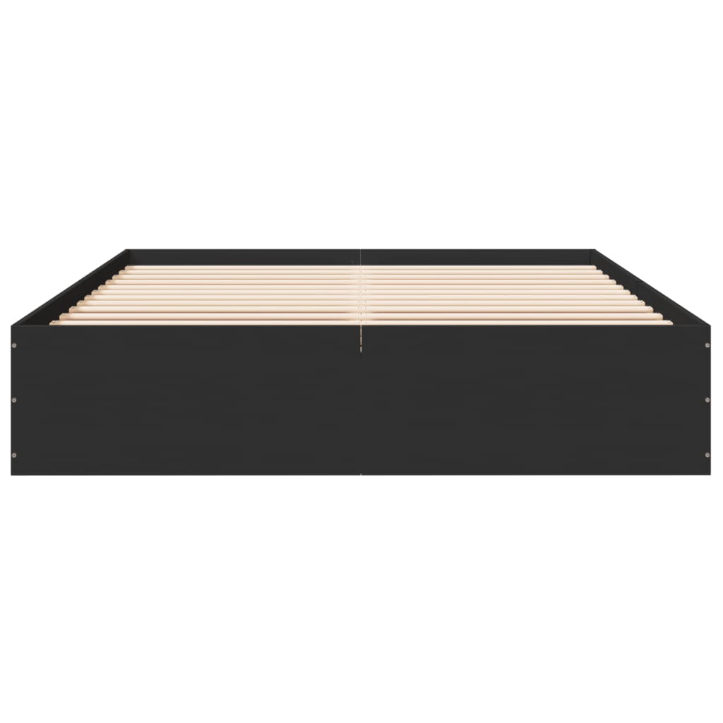 Cadru de pat, negru, 150x200 cm, lemn prelucrat GartenMobel Dekor