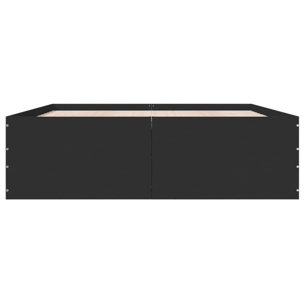 Cadru de pat, negru, 150x200 cm, lemn prelucrat GartenMobel Dekor