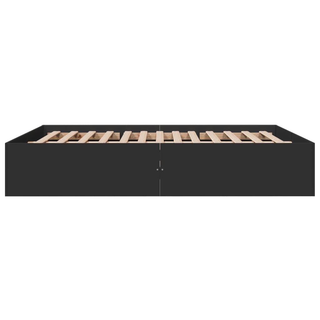 Cadru de pat, negru, 150x200 cm, lemn prelucrat GartenMobel Dekor