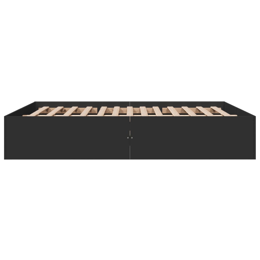 Cadru de pat, negru, 160x200 cm, lemn prelucrat GartenMobel Dekor