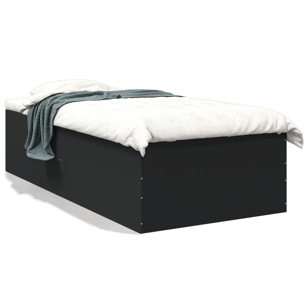 Cadru de pat, negru, 90x190 cm, lemn prelucrat GartenMobel Dekor