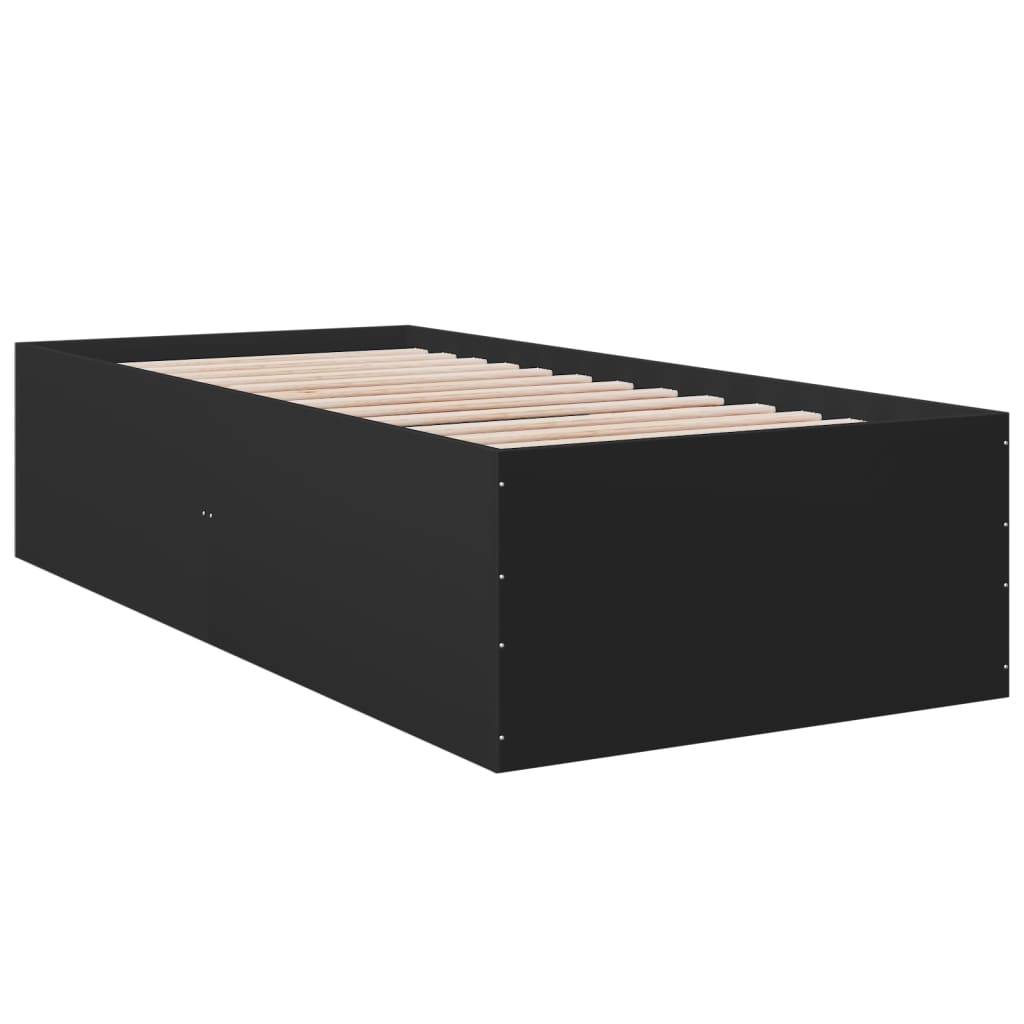 Cadru de pat, negru, 90x190 cm, lemn prelucrat GartenMobel Dekor