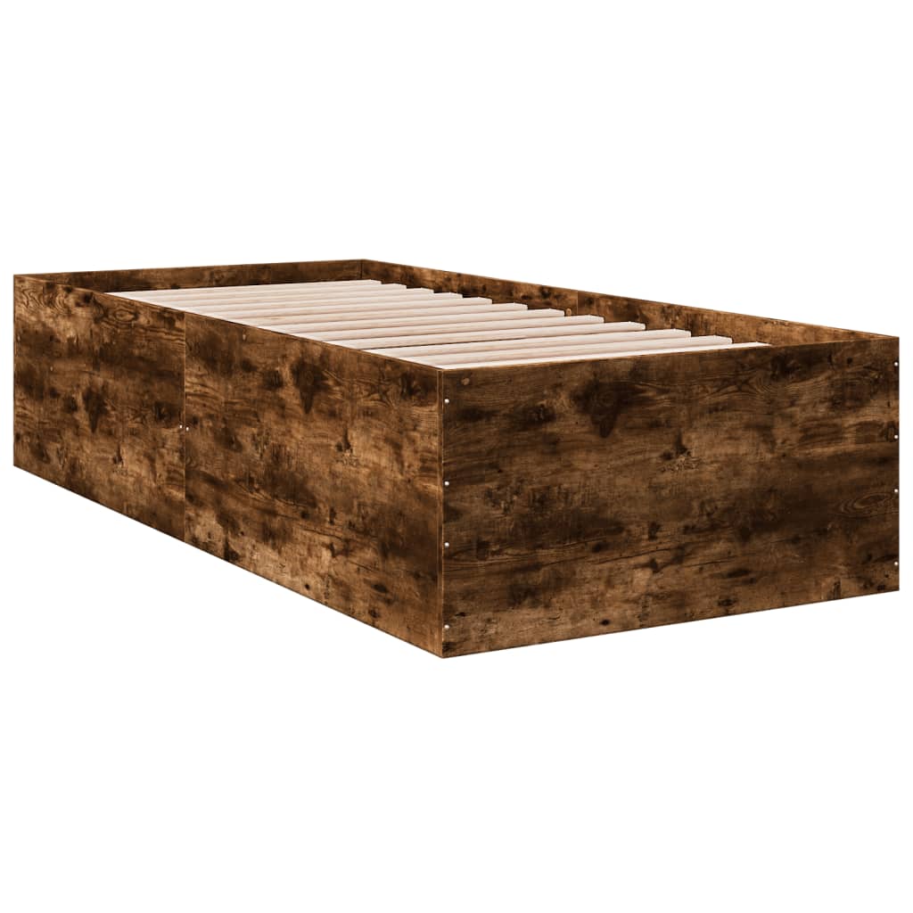 Cadru de pat, stejar fumuriu, 100x200 cm, lemn prelucrat GartenMobel Dekor