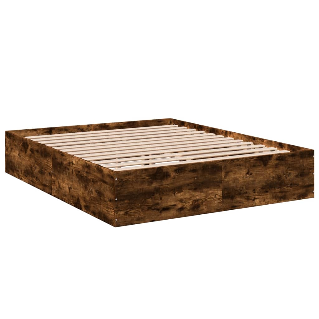 Cadru de pat, stejar fumuriu, 150x200 cm, lemn prelucrat GartenMobel Dekor