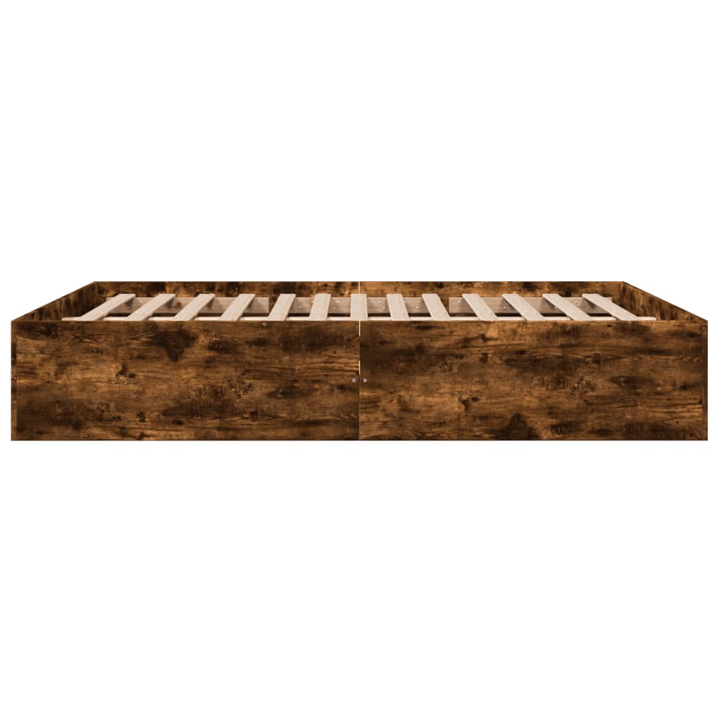 Cadru de pat, stejar fumuriu, 150x200 cm, lemn prelucrat GartenMobel Dekor