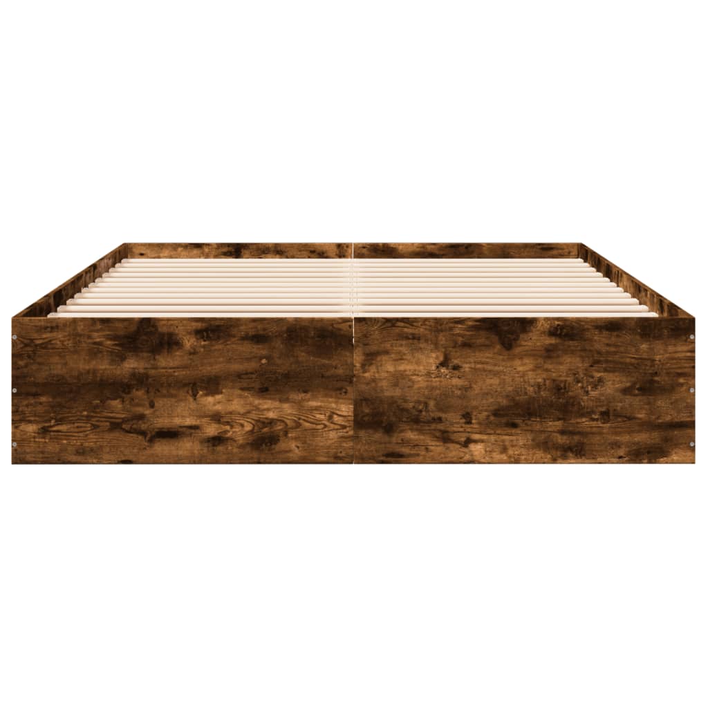 Cadru de pat, stejar fumuriu, 150x200 cm, lemn prelucrat GartenMobel Dekor