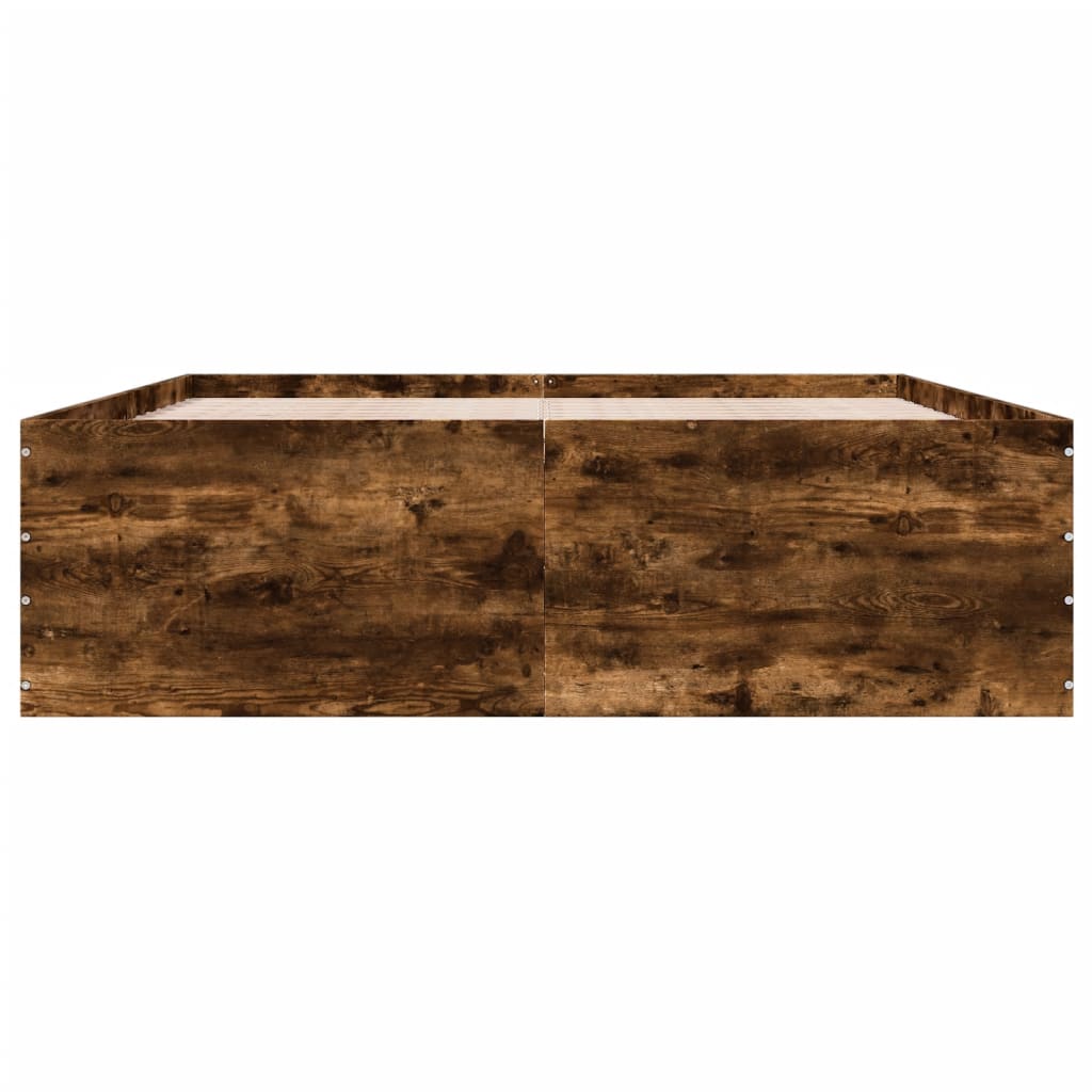 Cadru de pat, stejar fumuriu, 160x200 cm, lemn prelucrat GartenMobel Dekor