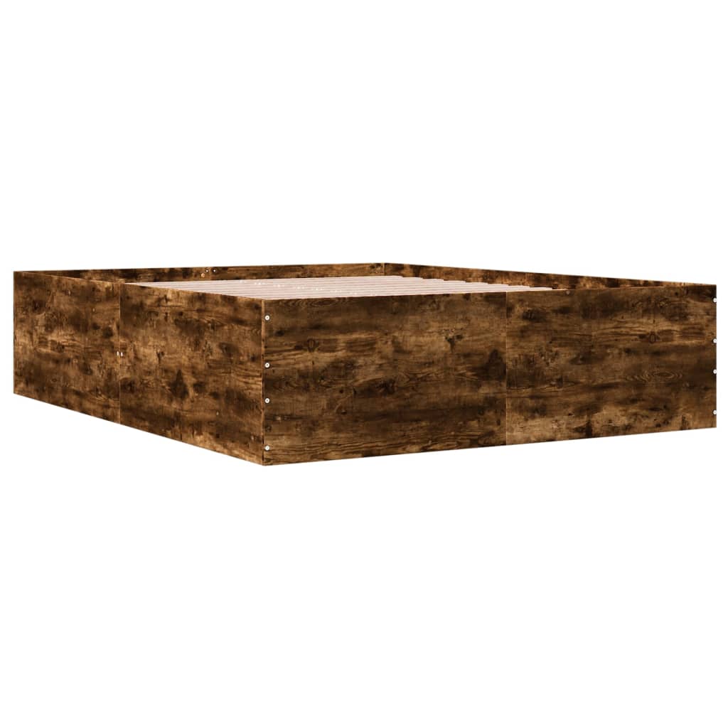 Cadru de pat, stejar fumuriu, 160x200 cm, lemn prelucrat GartenMobel Dekor
